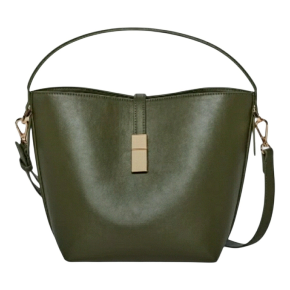 NWT! Olive Green Shoulder Bag w/ Gold Hardware & Crossbody